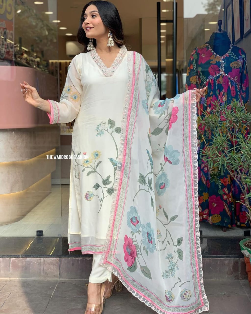 MT Heavy Organza Printed Embroidery Kurti With Bottom Dupatta Wholesale Shop In Surat
